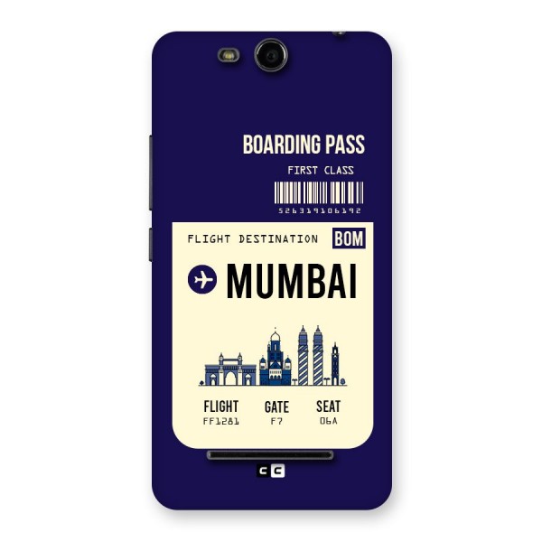 Mumbai Boarding Pass Back Case for Micromax Canvas Juice 3 Q392