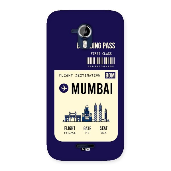 Mumbai Boarding Pass Back Case for Micromax Canvas Magnus A117