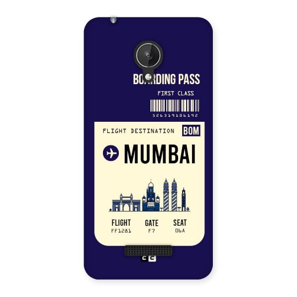 Mumbai Boarding Pass Back Case for Micromax Canvas Spark Q380