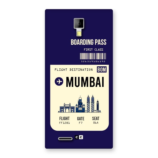 Mumbai Boarding Pass Back Case for Micromax Canvas Xpress A99