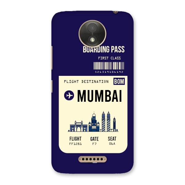 Mumbai Boarding Pass Back Case for Moto C Plus