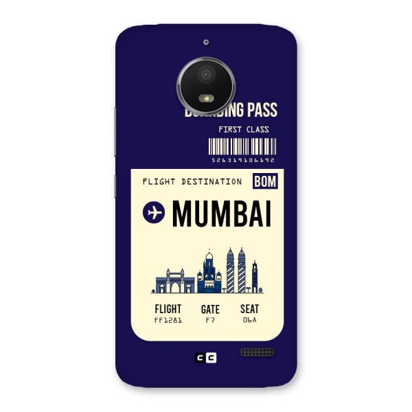 Mumbai Boarding Pass Back Case for Moto E4