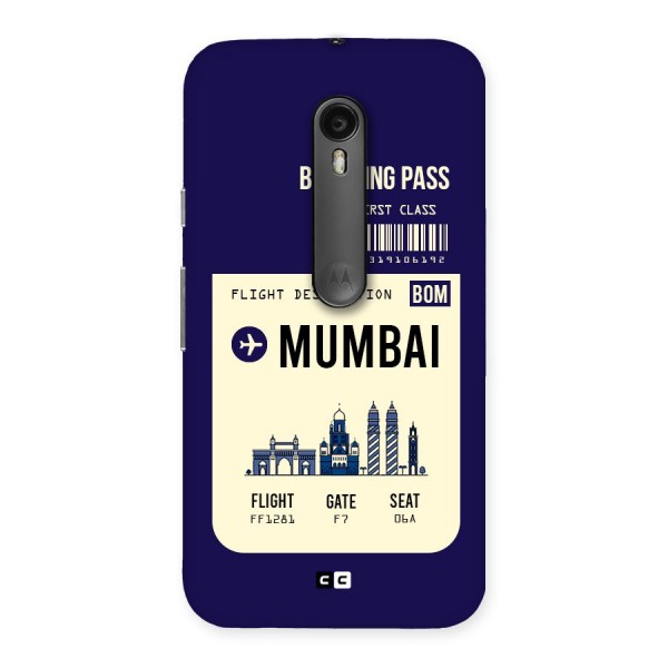 Mumbai Boarding Pass Back Case for Moto G3