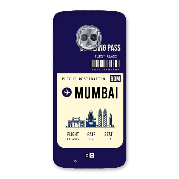 Mumbai Boarding Pass Back Case for Moto G6