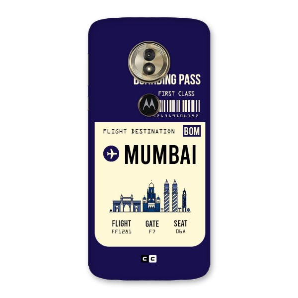 Mumbai Boarding Pass Back Case for Moto G6 Play
