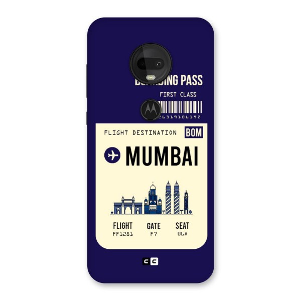 Mumbai Boarding Pass Back Case for Moto G7