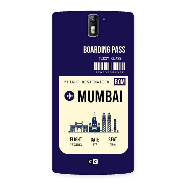 Mumbai Boarding Pass Back Case for One Plus One