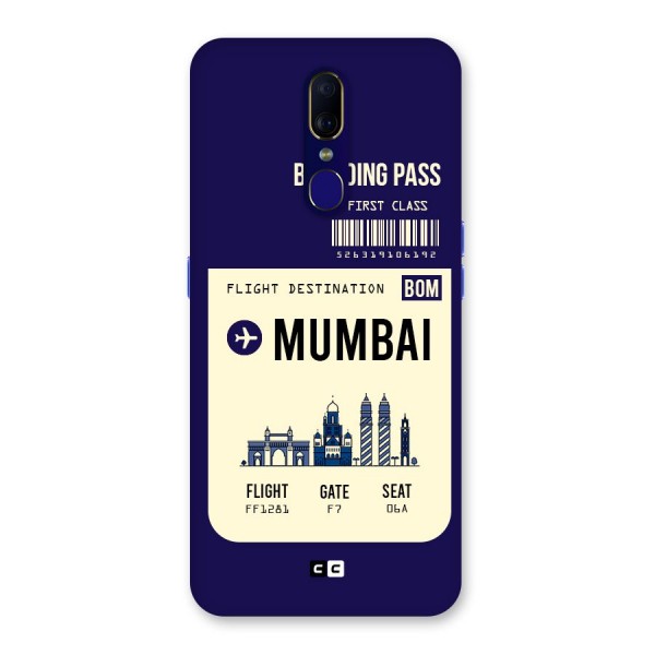 Mumbai Boarding Pass Back Case for Oppo F11