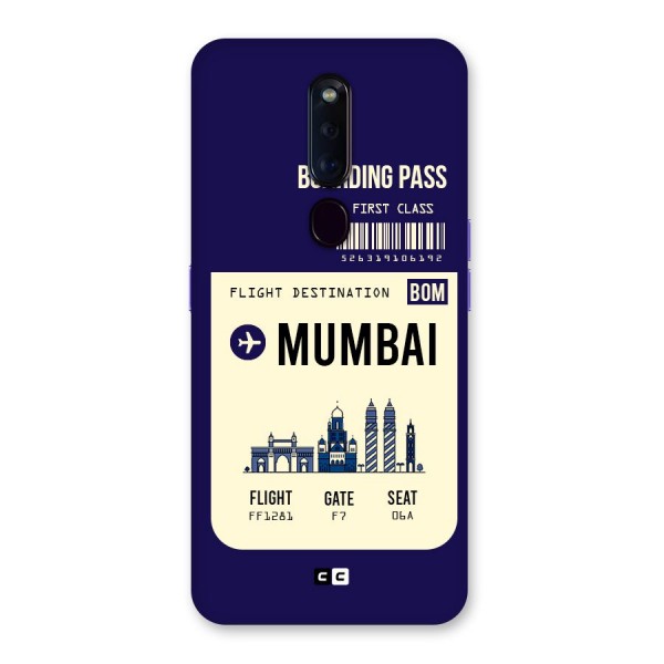Mumbai Boarding Pass Back Case for Oppo F11 Pro