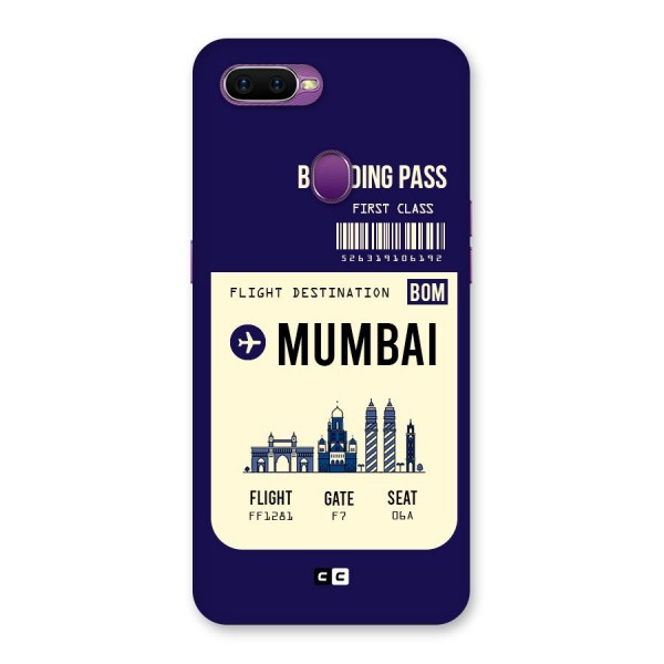 Mumbai Boarding Pass Back Case for Oppo F9