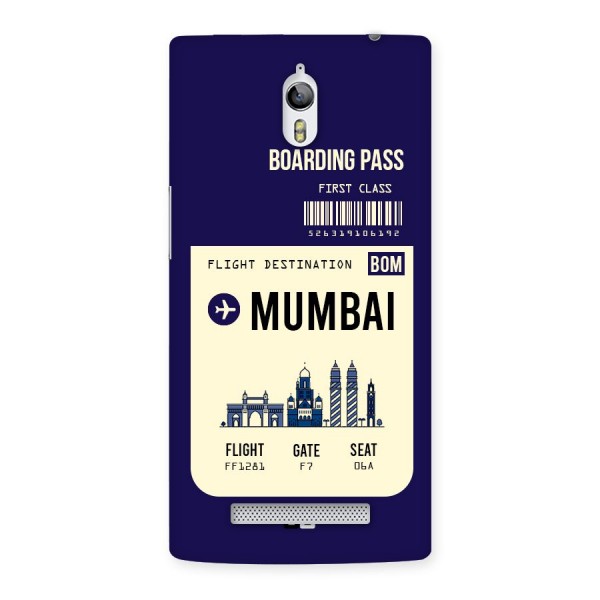 Mumbai Boarding Pass Back Case for Oppo Find 7