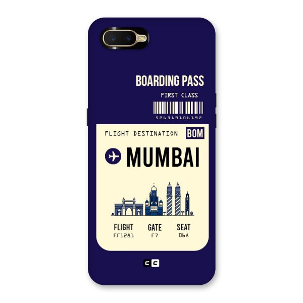 Mumbai Boarding Pass Back Case for Oppo K1