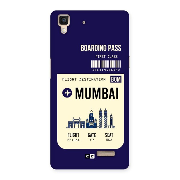Mumbai Boarding Pass Back Case for Oppo R7