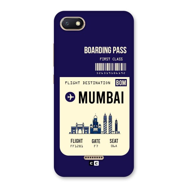 Mumbai Boarding Pass Back Case for Redmi 6A