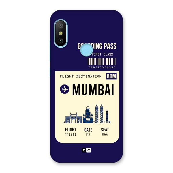 Mumbai Boarding Pass Back Case for Redmi 6 Pro