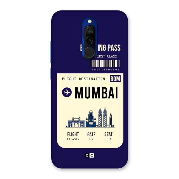 Mumbai Boarding Pass Back Case for Redmi 8