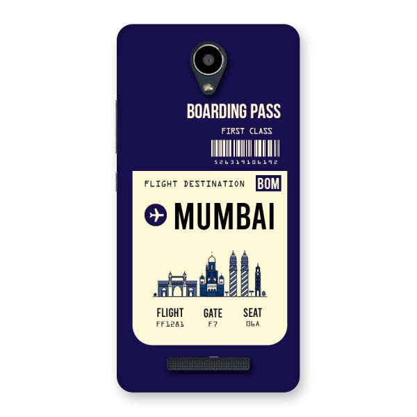 Mumbai Boarding Pass Back Case for Redmi Note 2
