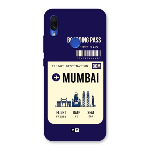 Mumbai Boarding Pass Back Case for Redmi Note 7S