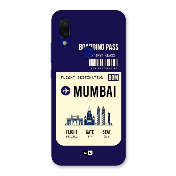 Mumbai Boarding Pass Back Case for Redmi Y3