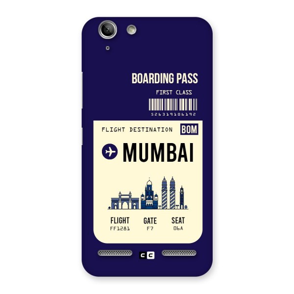 Mumbai Boarding Pass Back Case for Vibe K5 Plus