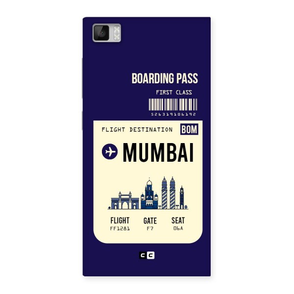 Mumbai Boarding Pass Back Case for Xiaomi Mi3