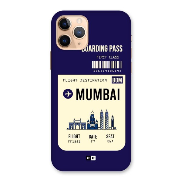 Mumbai Boarding Pass Back Case for iPhone 11 Pro