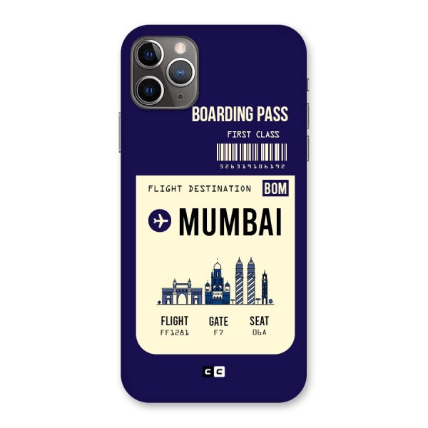 Mumbai Boarding Pass Back Case for iPhone 11 Pro Max
