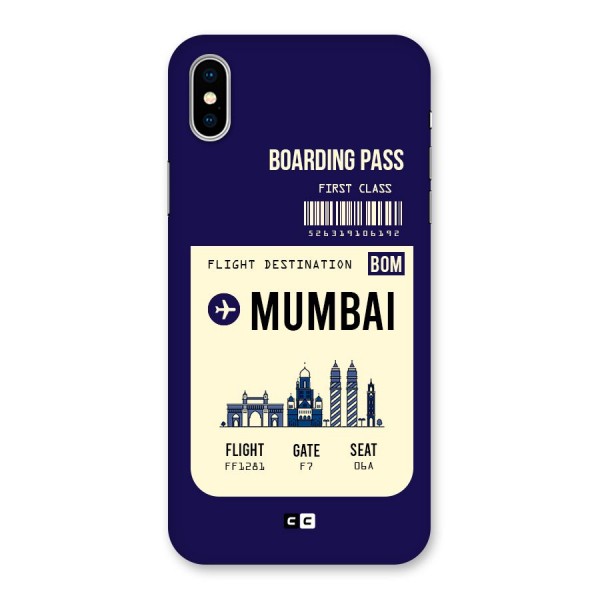 Mumbai Boarding Pass Back Case for iPhone X