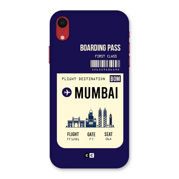 Mumbai Boarding Pass Back Case for iPhone XR