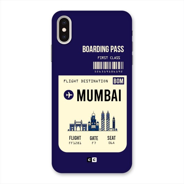 Mumbai Boarding Pass Back Case for iPhone XS Max