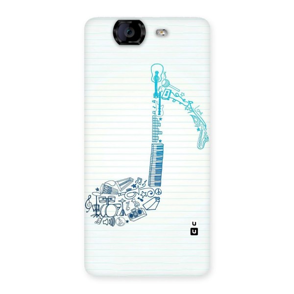Music Note Design Back Case for Canvas Knight A350