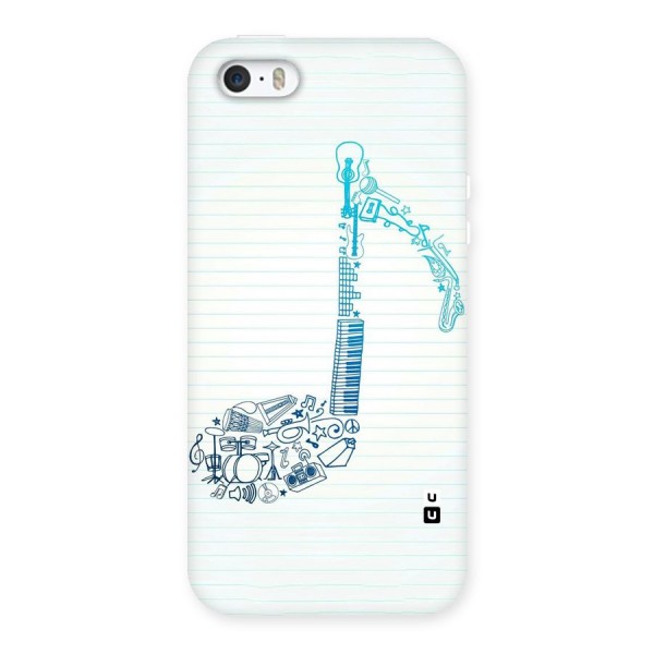 Music Note Design Back Case for iPhone 5 5S