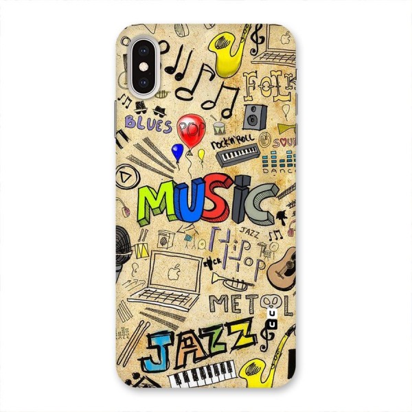 Music Pattern Back Case for iPhone XS Max