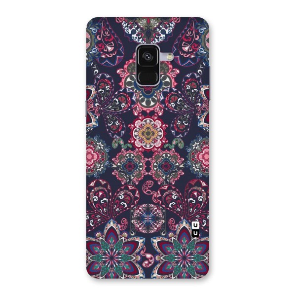 Navy Blue Bloom Pattern Back Case for Galaxy A8 Plus