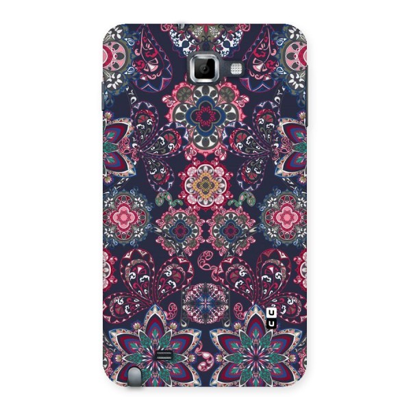Navy Blue Bloom Pattern Back Case for Galaxy Note