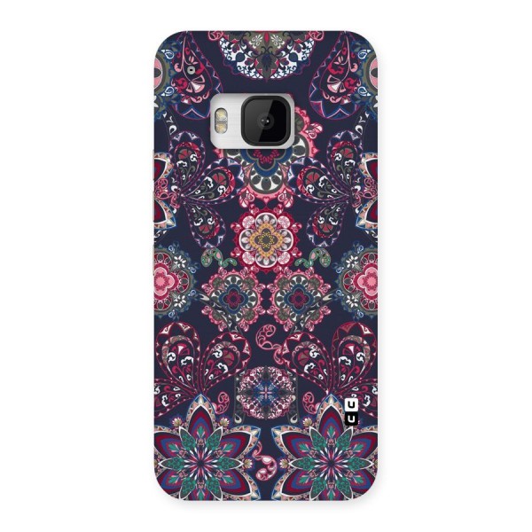 Navy Blue Bloom Pattern Back Case for HTC One M9