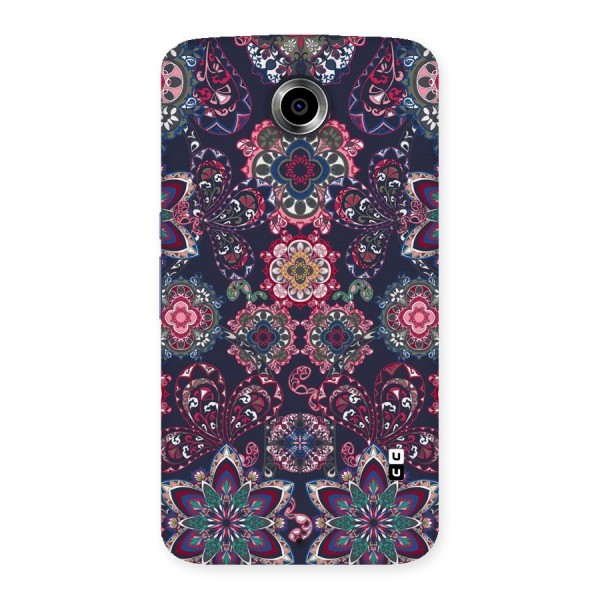 Navy Blue Bloom Pattern Back Case for Nexsus 6