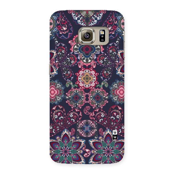 Navy Blue Bloom Pattern Back Case for Samsung Galaxy S6 Edge Plus