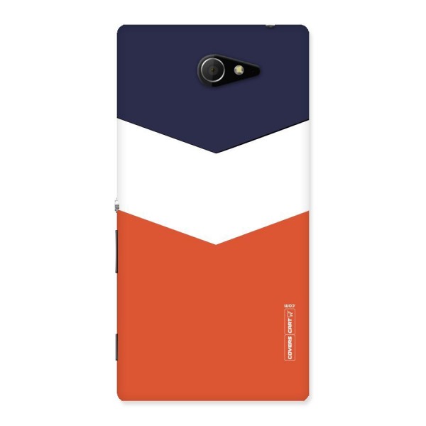 Navy Blue White Orange Arrow Back Case for Sony Xperia M2