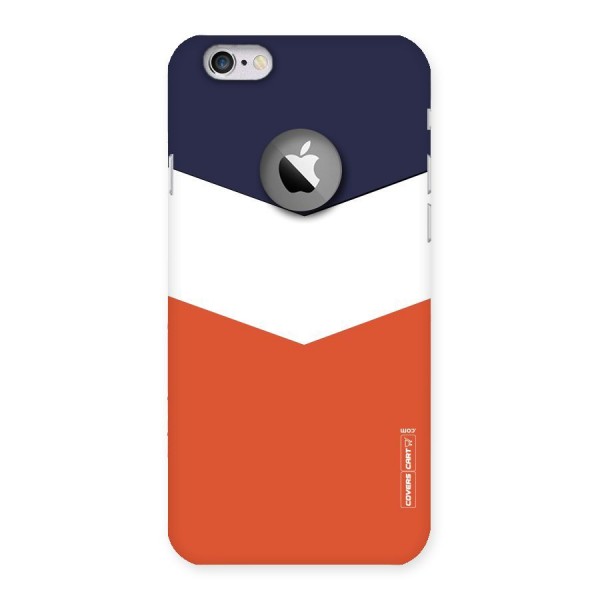 Navy Blue White Orange Arrow Back Case for iPhone 6 Logo Cut