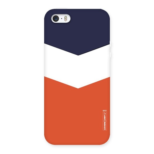 Navy Blue White Orange Arrow Back Case for iPhone SE