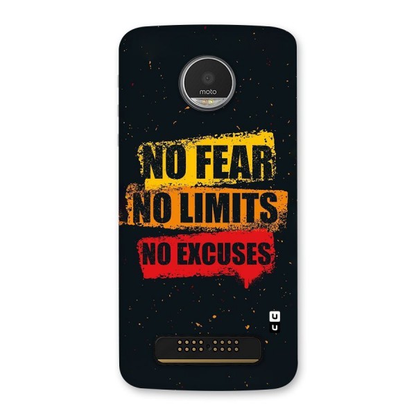 No Fear No Limits Back Case for Moto Z Play