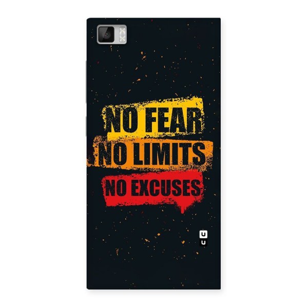 No Fear No Limits Back Case for Xiaomi Mi3