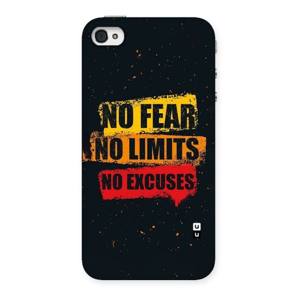 No Fear No Limits Back Case for iPhone 4 4s