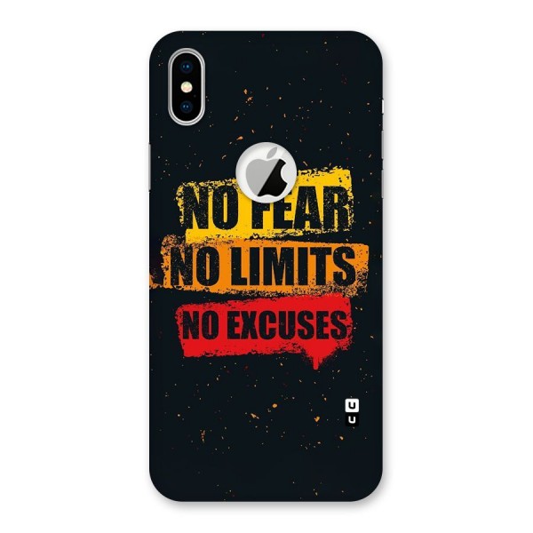 No Fear No Limits Back Case for iPhone XS Logo Cut