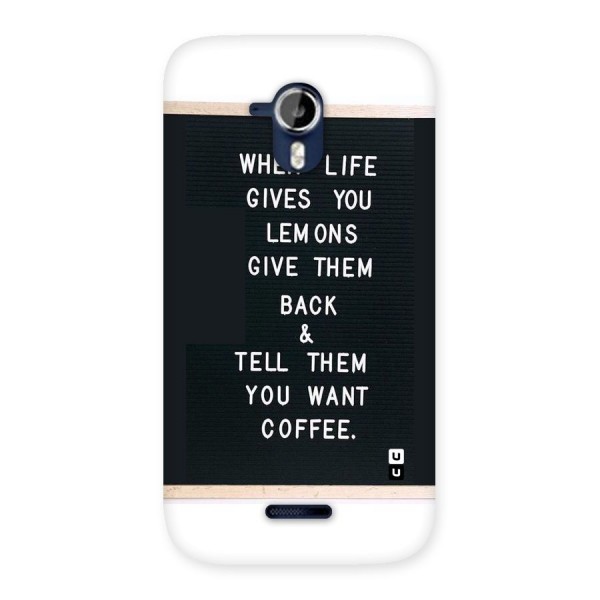 No Lemon Only Coffee Back Case for Micromax Canvas Magnus A117