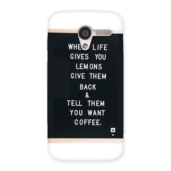 No Lemon Only Coffee Back Case for Moto X