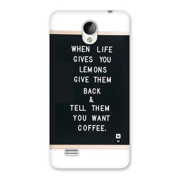 No Lemon Only Coffee Back Case for Vivo Y21