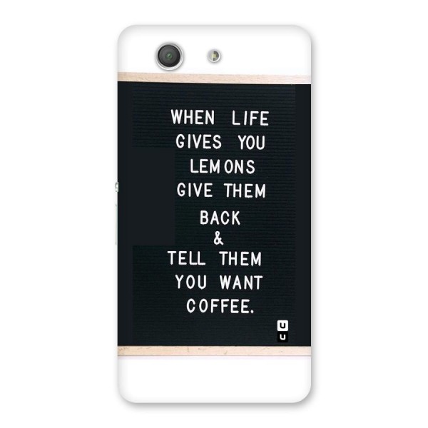 No Lemon Only Coffee Back Case for Xperia Z3 Compact