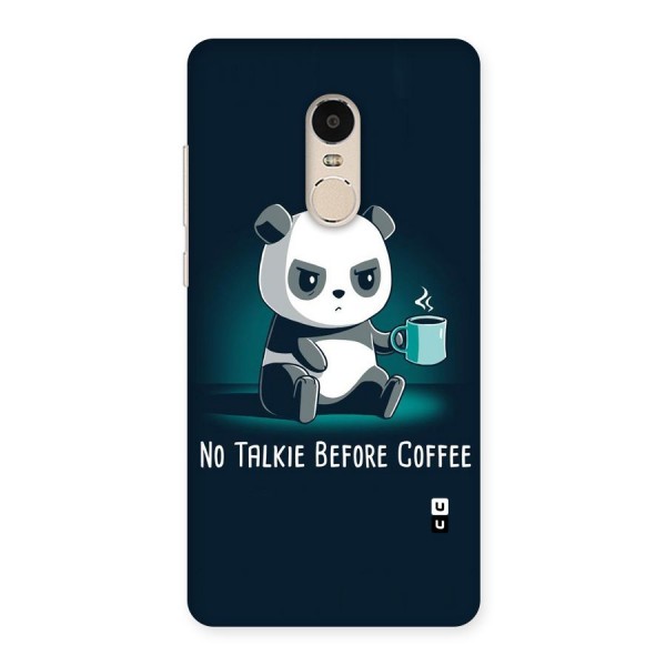 No Talkie Before Coffee Back Case for Xiaomi Redmi Note 4